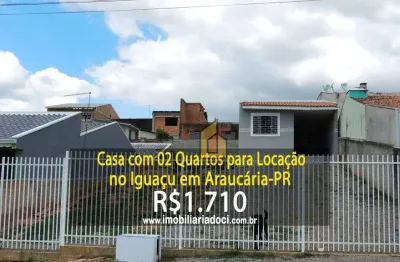 Casa com 02 quartos no iguaçu em araucária-pr  - locação por r$1.710,00