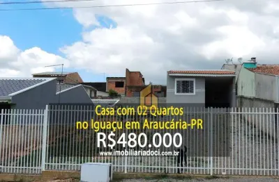 Casa com 02 quartos no iguaçu em araucária-pr  - a venda por r$480.000,00