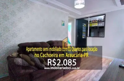 Apartamento semi mobiliado com 02 quartos no cachoeira em araucária-pr  - locação por r$2.085,00
