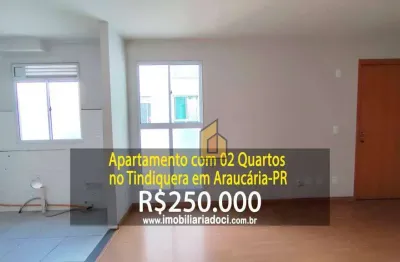 Apartamento com 02 quartos no tindiquera em araucária-pr  - a venda por r$250.000,00