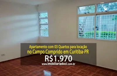Apartamento com 03 Quartos no Campo Comprido em Curitiba-PR  - Locação por R$1.970,00  - Condomínio incluso no valor da locação