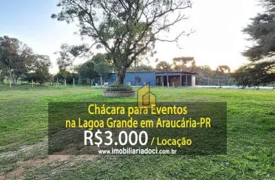 Chácara para eventos na Lagoa Grande em Araucária-PR  - Locação por R$3.000,00