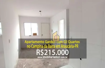 Apartamento Garden com 02 Quartos no Campina da Barra em Araucária-PR  - A venda por R$215.000,00