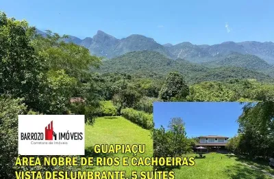 Casa para venda em cachoeiras de macacu, guapiaçu, 5 dormitórios, 5 suítes, 6 banheiros