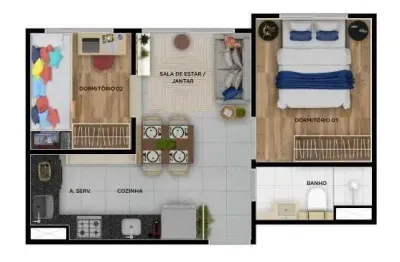 Apartamento para venda em são paulo, vila das belezas, 2 dormitórios, 1 banheiro