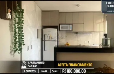 Excelente apartamento com cozinha planejada - 2 quartos e 1 vaga coberta - são joão