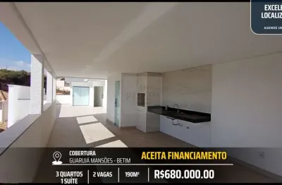 Linda cobertura no guarujá mansões - 3 quartos e 2 vaga fino acabemento