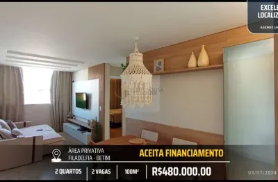 Área privativa planejada com fino acabamento - 2 quartos e 2 vagas - filadelfia