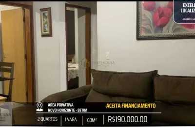 Área privativa em excelente localização no novo horizonte - 2 quartos e 1 vaga
