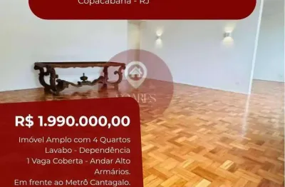 Apartamento à venda em rio de janeiro, copacabana, com 4 quartos, 206m²
