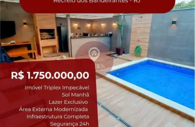 Casa de condomínio à venda, no private aqua & gourmet,  em rio de janeiro, recreio dos bandeirantes, com 5 quartos, 209m²
