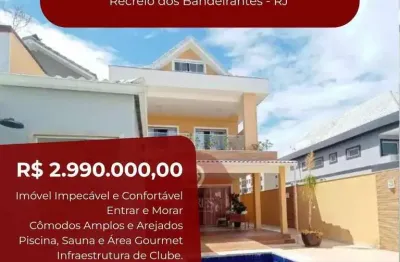 Casa de condomínio à venda, no condomínio riviera del sol,  em rio de janeiro, recreio dos bandeirantes, com 5 quartos, 268m²
