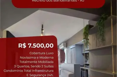 Cobertura para alugar, no condomínio sofisticato residence,  em rio de janeiro, recreio dos bandeirantes, com 3 quartos, 148m²