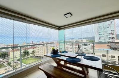 Apartamento 2 dormitórios, 1 suíte, varanda gourmet, vista panorâmica para praia da enseada guarujá são paulo.