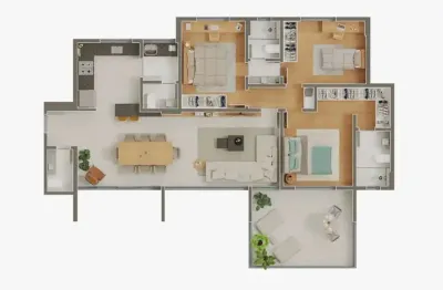 Apartamento garden à venda no terrace santa lúcia com 4 quartos e 234m²