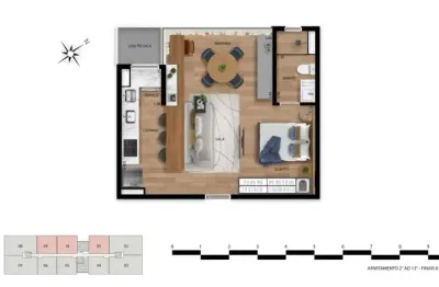 Cobertura à venda no aldea vale do sereno com 1 quarto e 110m²