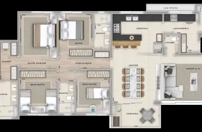 Apartamento à venda no casa rubaiyat com 4 quartos e 158m²