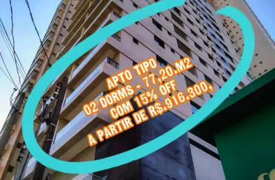 Apartamento lançamento - 02 dorms (suíte) - sacada - lazer - garagem - próximo à praia e junto ao shopping praiamar..