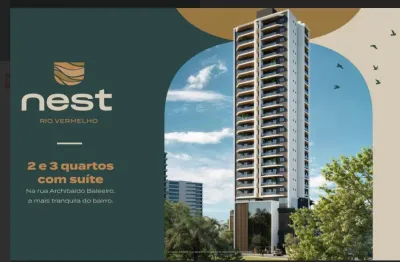 Apartamento com 2/4 suíte e varanda vista mar no alt do rio vermelho