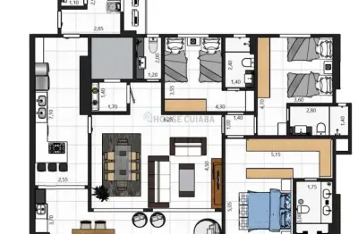 Apartamento com 3 quartos à venda na Avenida Fernando Correa da Costa, 78, Jardim Petrópolis, Cuiabá