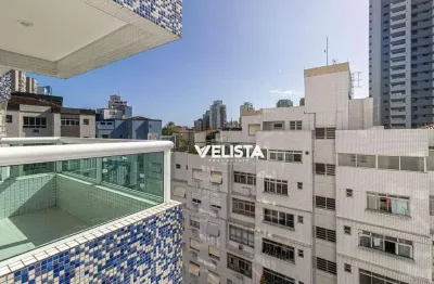 Apartamento com varanda, 1 dormitório à venda, 60 m² por r$ 565.000 - josé menino - santos