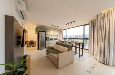 Studio 40m²-  100% mobiliado e equipado  no saguaçu - porteira fechada