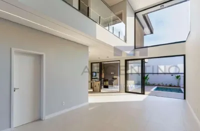 Casa contemporânea com 3 suítes e área gourmet integrada à piscina!