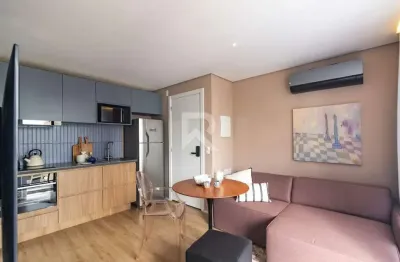 Studio mobiliado de 37m² completo para locação no all batel - batel - curitiba/pr -