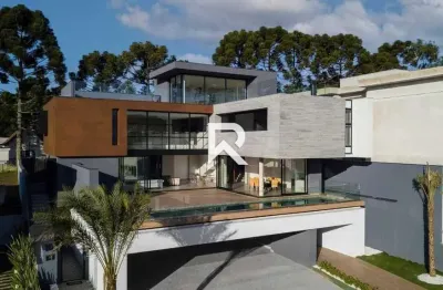 Casa de luxo mobiliada em condomínio, 4 suítes, piscina, jardim, 841m2 - p/ venda no vista alegre