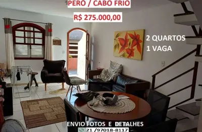 Casa em Condomínio para Venda em Cabo Frio, Peró, 2 dormitórios, 2 banheiros, 1 vaga