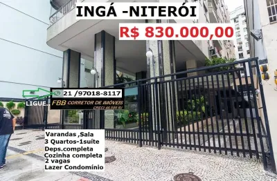 Ingá-2 Varandas,3 Quartos+Deps.-Todo c/armários-2 vagas