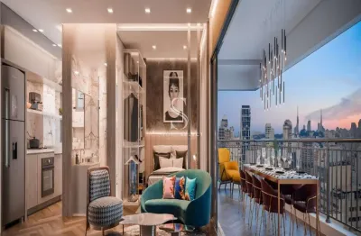 Condomínio for you perdizes - apartamento de 58m² com dormitório, sala, banheiro e varanda.