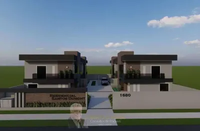 Sobrado em condomínio à venda, no residencial santos dumont,  em curitiba, cajuru, com 3 quartos, 109m²