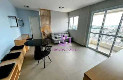 Apartamento mobiliado com 1 dormitório para alugar, 45 m² - bethaville i - barueri/sp