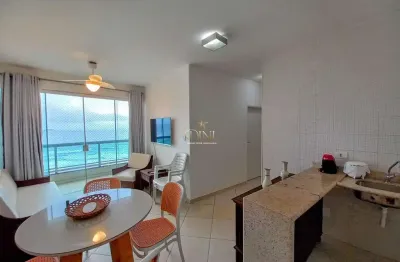 Apartamento frente à praia, 02 dormitórios, 01 vaga, praia das pitangueiras