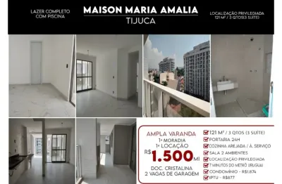Lindo 3 suites na tijuca com lazer e 2 vagas planta maravilhosa