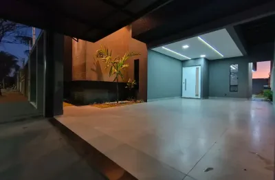 Casa com 1 suíte, 2 quartos, piscina aquecida com cascata, luzes modernas e área gourmet