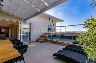 Cobertura duplex extraordinária no real parque, com 3 suítes e 4 vagas