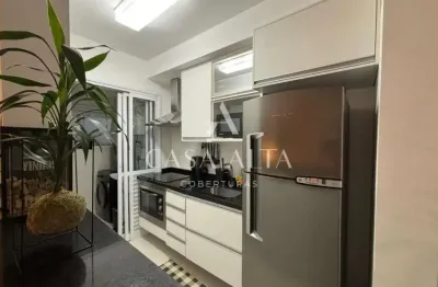 Apartamento mobiliado no brooklin com 50m² sendo 1 suíte e 1 vaga de garagem.