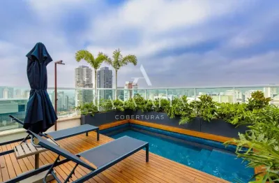 Cobertura duplex no brooklin com 350 m² sendo: 3 dormitórios (3 suítes) e 4 vagas de garagem.