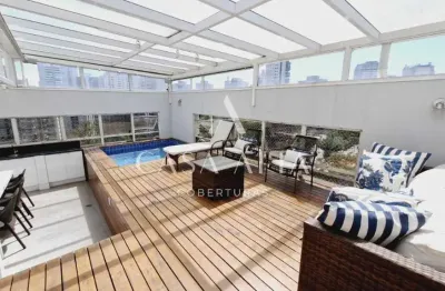 Cobertura duplex no morumbi com 244 m² a.u. sendo: 4 dormitórios (2 suítes) e 3 vagas de garagem