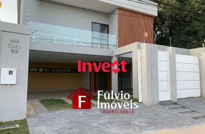 Casa moderna, 2 andares, dentro de condomínio, 4 suítes, churrasqueira e academia na rua 08 em vicente pires.