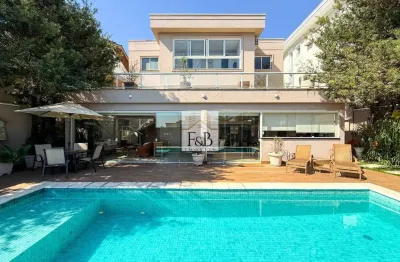 Luxo em alphaville 11: casa 4 suítes, piscina, gourmet e mobiliada