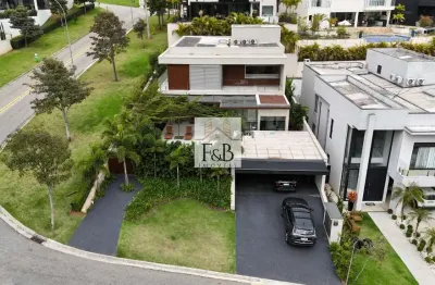 Casa de luxo mobiliada gênesis ii alphaville, 4 suítes, piscina