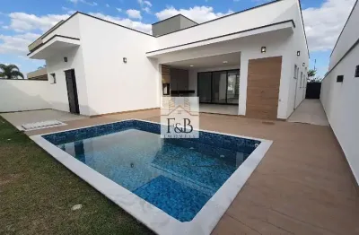 Casa térrea alto padrão 3 suítes, piscina, 248m² - alphaville nova esplanada
