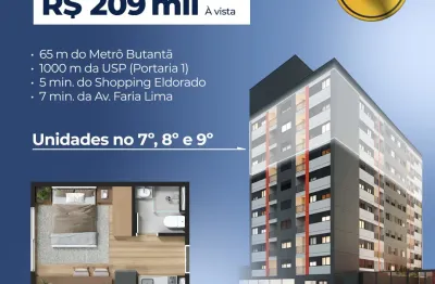 Studio 17m² tipologia r2v ao lado da estação butantã do metrô