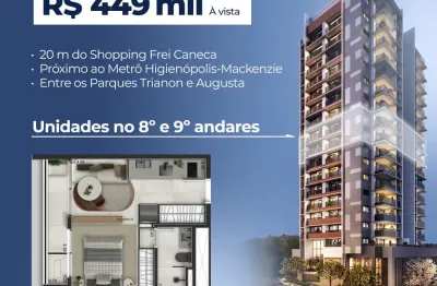1 dormitório 30,47m² vizinho de muro do shopping frei caneca