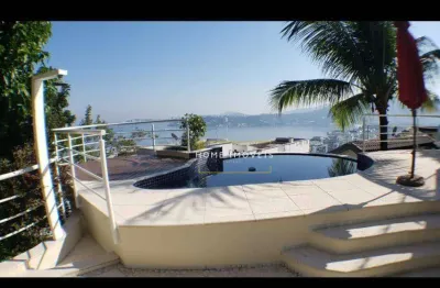 Linda mansão com vista para linda, 4 suítes, piscina, sauna, churrasqueira e elevador, à venda, 540 m² por r$ 3.800.000 - charitas - niterói/rj