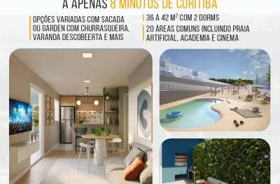 Apartamento a oito minutos de curitiba, excelente condomínio