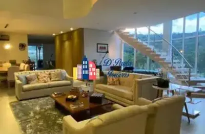 Casa semi mobiliada com 4 dormitórios sendo 4 suítes, 490m², locação - r$ 25.000,00 pacote - residencial itahyê - tamboré - santana de parnaíba/sp
